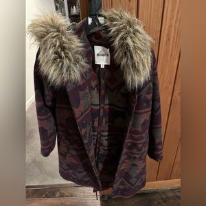 Bb Dakota faux fur winter jacket peacoat